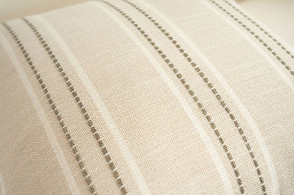 Textured Vertical Striped Pillowcases - Scandinavian Home Decor Accents (Green Stripes Pair - 45x45cm)