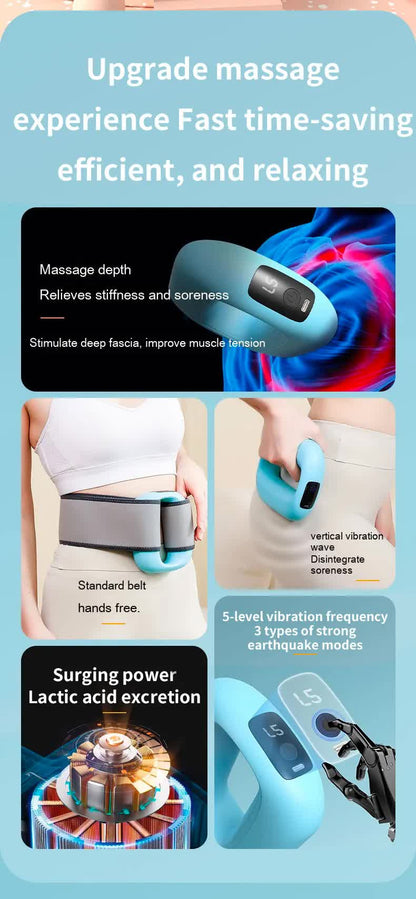 Portable Electric Muscle Relaxation Ring Massager - with Digital Display Pink