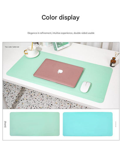 2 PCS Green Extra-Large Leather Table Mat for Study & Work - Pad for Students & Office Use (60x30cm)