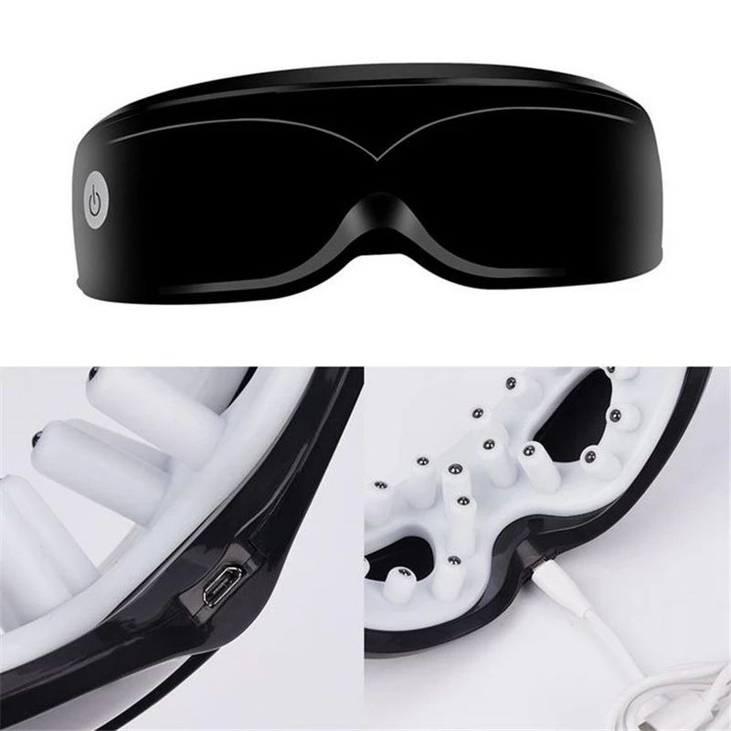 White Touch-Control Rechargeable Heated  Eye Massager for Daily Use