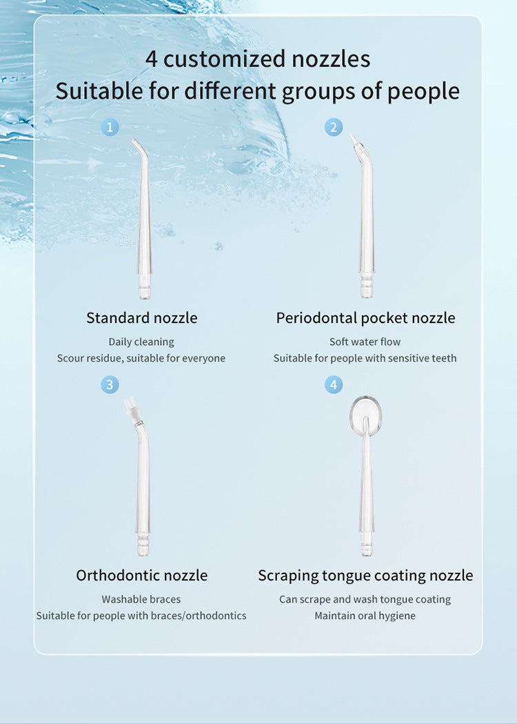 Blue Portable Ultrasonic Oral Irrigator with 3 Cleaning Modes Smart Teeth Cleaning Machine