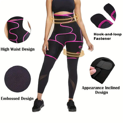 Pink Women's 3-in-1 Body Shaper: Waist Cincher, Thigh Slimmer, Glute Lifter - Workout Gear (Size : XXL/XXXL)