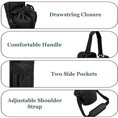 Purple Portable Crossbody Water Bottle Holder with Multiple Pockets - Thermal Cooler Bag