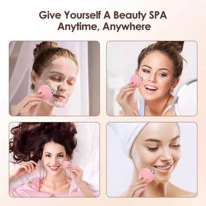White Microcurrent Face Lifting Massager - Sonic Vibration, V-Shape Sculpting