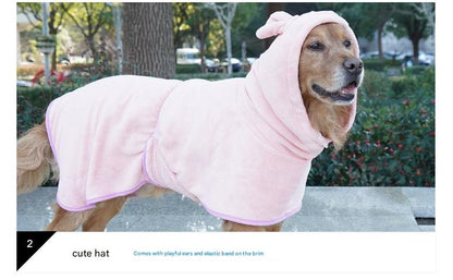 Purple Hooded Dog Bathrobe - Super Absorbent, Adjustable Fit, Cozy Pet Towel (Size : XL)