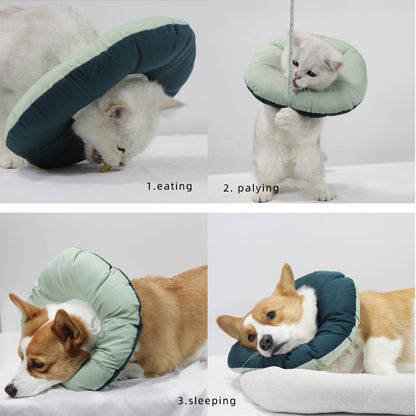 Yellow Adjustable Soft Elizabethan Collar for Pets - Comfortable Recovery Aid - S