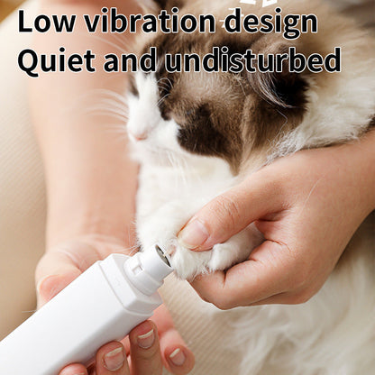 White Professional Pet Nail Grinder Kit - LCD, LED, Laser, for Dogs & Cats