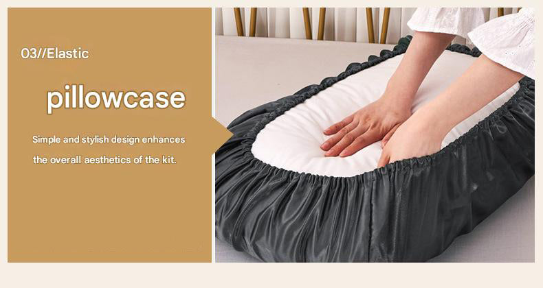Sky Blue Silky Satin Pillowcase Pair - Smooth for Hair & Skin, Elastic Fitted (46x70+16cm)