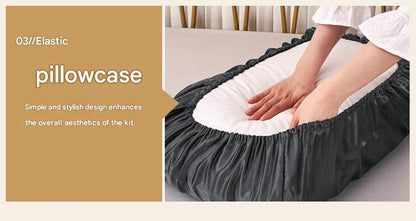 Sky Blue Silky Satin Pillowcase Pair - Smooth for Hair & Skin, Elastic Fitted (46x70+16cm)