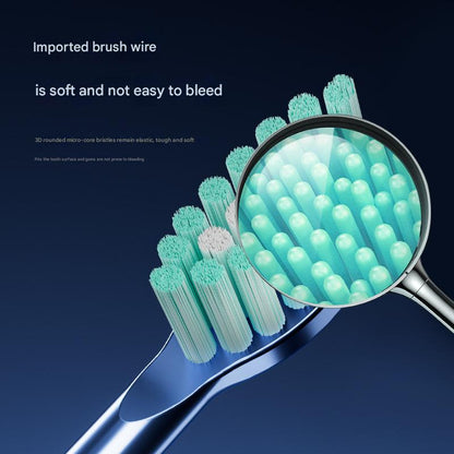 Advanced Sonic Toothbrush: 5 Cleaning Modes, 2-Min Timer, USB Fast Charge, Purple (4 brush heads + bracket + toothbrush box)