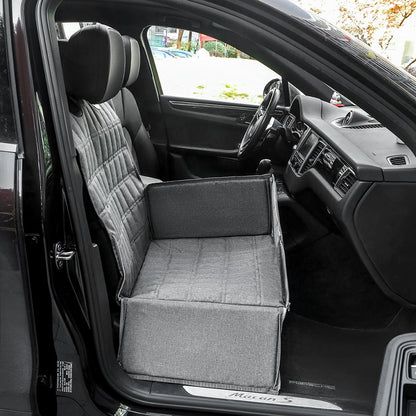 Black Waterproof Front Pet Car Seat Cover - Non-Slip Dog Booster Seat Protector Mat
