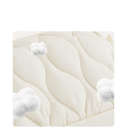 Beige Stylish Quilted Belt Bag - Lightweight Nylon Crossbody Fanny Pack