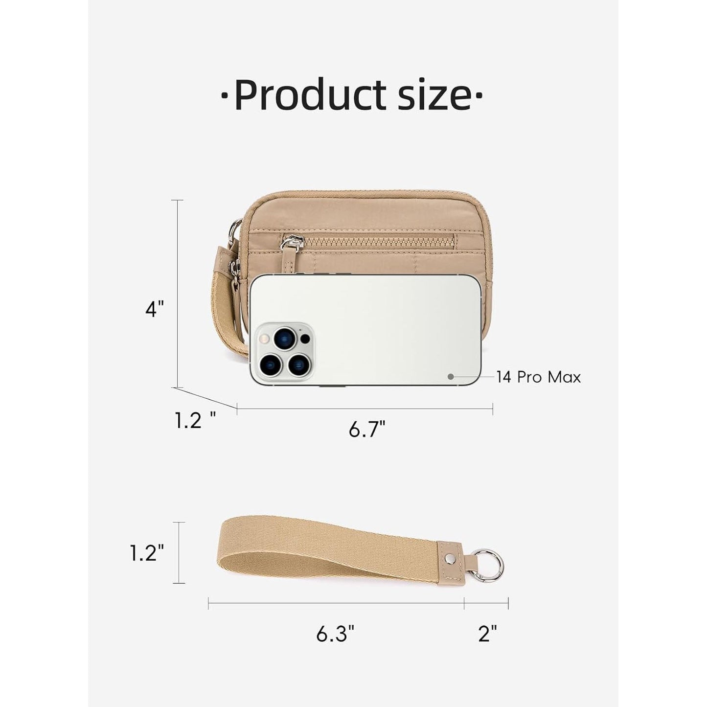 Purple RFID Blocking Nylon Wristlet Clutch Wallet - Compact Waterproof Pouch with Card Slots & ID Window