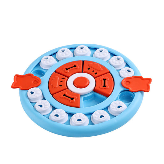 Blue Interactive Pet Puzzle Feeder Toy - Slow Eating & Mental Stimulation Game for Dogs & Cats