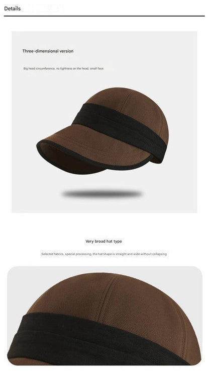 Coffee Elegant Warm Bucket Hat - Minimalist Color Block Design, Face-Slimming Style for Autumn & Winter