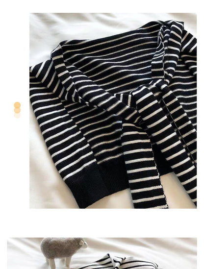Green Chic Striped Knit Tie-Front Shawl - Lightweight Versatile Layering Capelet for Women
