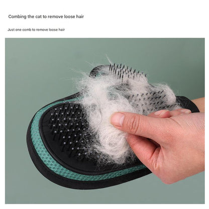 2 Pcs Pink And Black Pet Grooming Glove - Gentle Deshedding & Massage Mitt for Dogs & Cats, Efficient Fur Remover