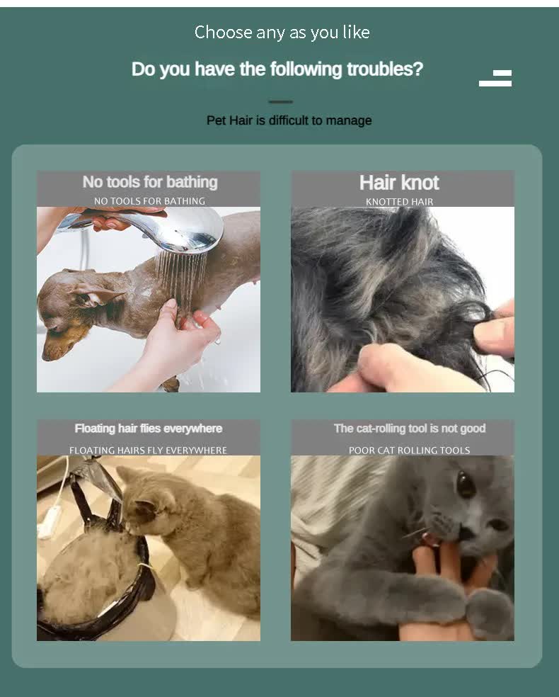 Green And Grey Dual-Sided Pet Grooming Brush - Self-Cleaning Slicker & Gentle Massage Bath Comb for Dogs & Cats