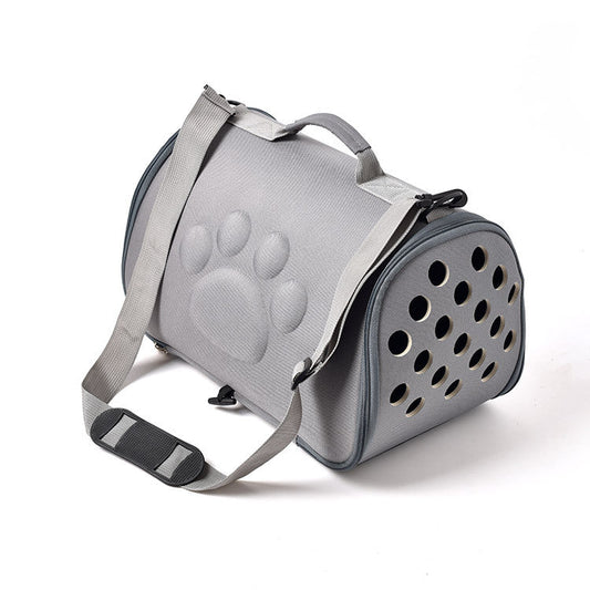 Grey Stylish EVA Pet Carrier Bag - Lightweight Portable & Breathable Travel Crate for Small Dogs & Cats