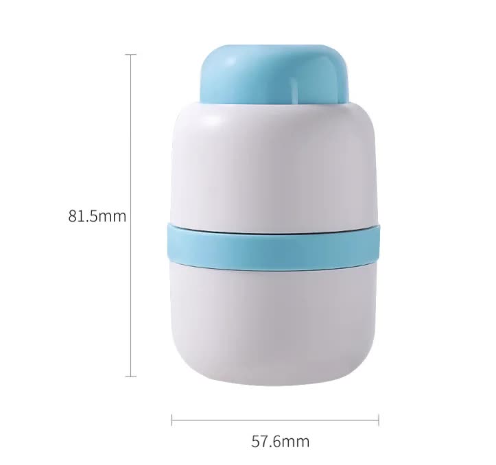 White And Purple 3-in-1 Pill Cutter Crusher & Storage Box - Portable Tablet Splitter Grinder for Precise Dosing