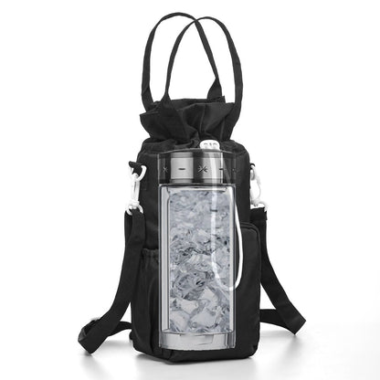 Purple Insulated Tumbler Carrier Bag - Crossbody Water Bottle Holder with Pockets & Adjustable Strap for Large Cups (Note: cup not included)