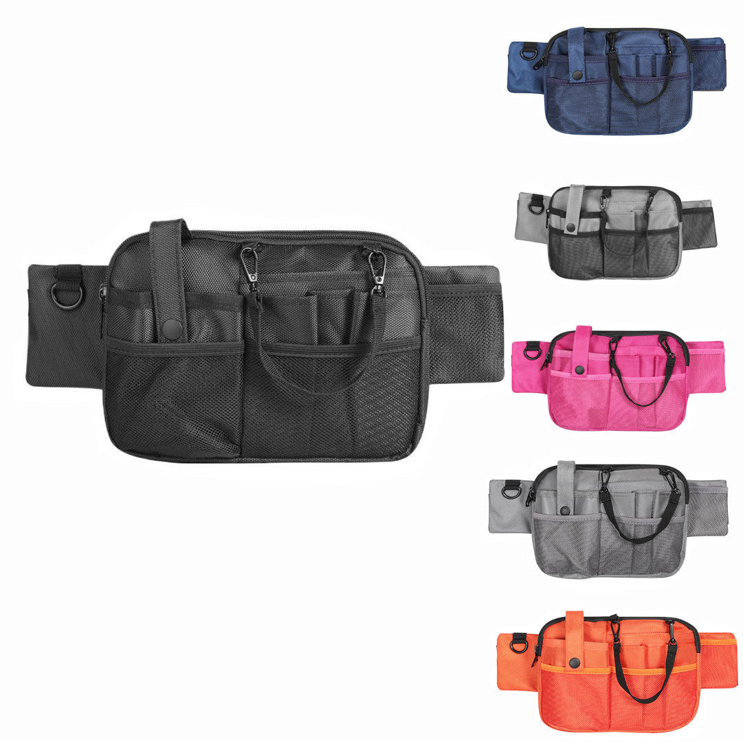 Dark Blue Nurse Utility Belt Bag - Multi-Pocket Medical Organizer Waist Pack for Tools & Essentials