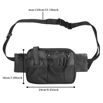 Dark Blue Nurse Utility Belt Bag - Multi-Pocket Medical Organizer Waist Pack for Tools & Essentials
