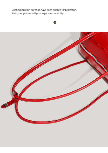 Coffee Chic PU Leather Baguette Shoulder Bag - Elegant Bow Accent Underarm Handbag for Women