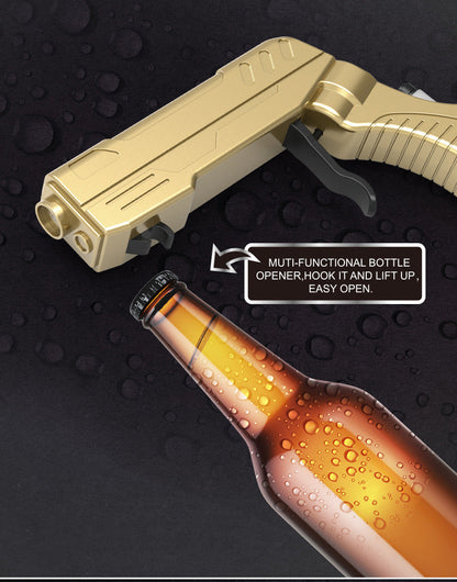 Gold Champagne & Beer Spray Gun - Ultimate Party Starter & Drink Dispenser with Bottle Opener