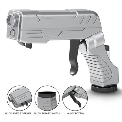 Silver Champagne & Beer Spray Gun - Ultimate Party Starter & Drink Dispenser with Bottle Opener