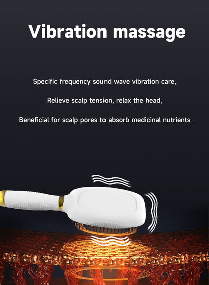 White Advanced 3-in-1 Scalp & Hair Care Massage Comb - Red Light Therapy, EMS Microcurrent & Vibration for Healthy Hair Growth