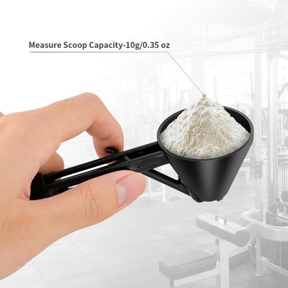 Black 2-Pack No-Spill Sliding Scoop & Funnel - Mess-Free for Protein Powder, Coffee, Formula