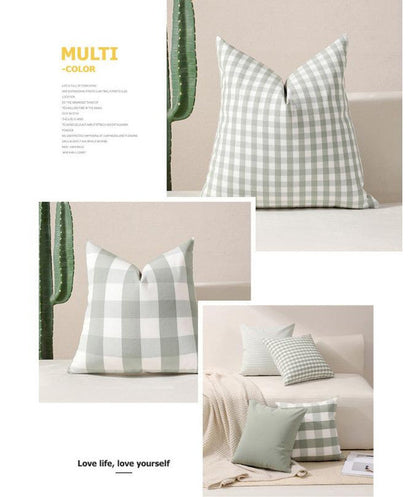 Green Solid Color Set of 2 Decorative Cushion Covers - 45x45cm, Soft Polyester (Inserts Not Included)