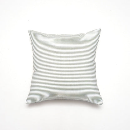 Green Pinstripe Pattern Set of 2 Decorative Cushion Covers - 45x45cm, Soft Polyester (Inserts Not Included)