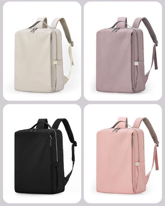 Pink Slim Minimalist Laptop Backpack - Shockproof & Anti-Theft Design, Travel-Friendly with Luggage Strap, Water-Resistant