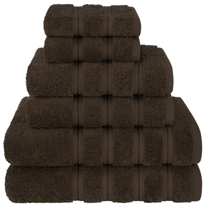 Coffee Luxury 6-Piece Combed Cotton Towel Bale Set - Ultra Soft & Absorbent Bath, Hand, Face Towels