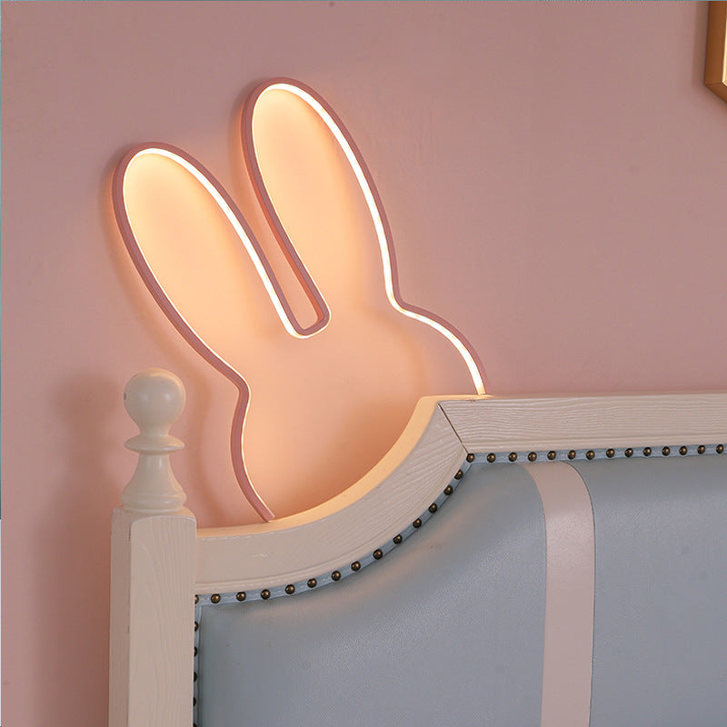 Gold 40x30cm Adorable Bunny LED Wall Night Light - USB Powered Warm White Lamp for Kids Room Decor