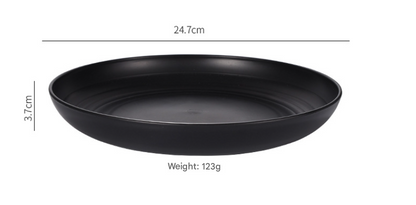 Stylish Black Wheat Straw Dinnerware Set - 24 Pieces Including Plates, Bowls & Cups