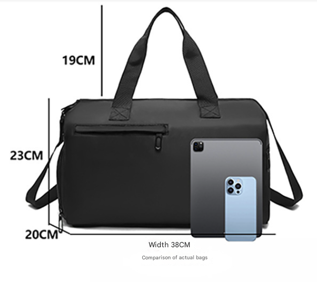 Grey Men's Large Capacity Sports Duffel Bag with Wet/Dry Separation Pocket - Travel & Gym Tote