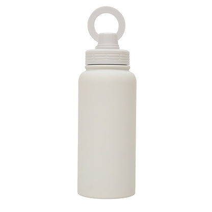 White Premium 35oz Stainless Steel Insulated Sports Bottle with Magnetic Phone Holder Lid