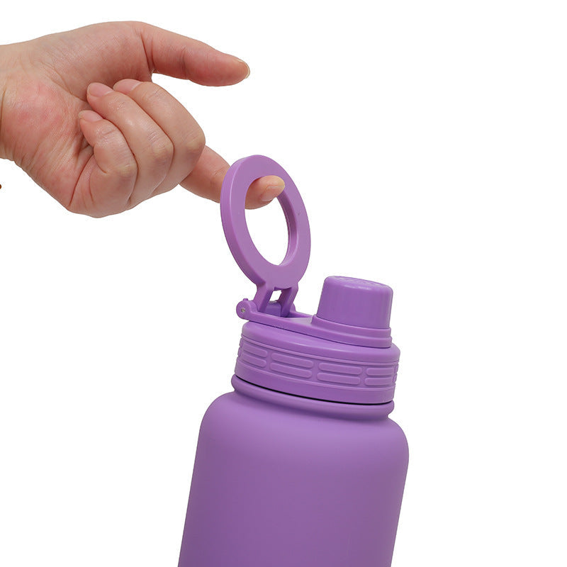 Pink Premium 35oz Stainless Steel Insulated Sports Bottle with Magnetic Phone Holder Lid