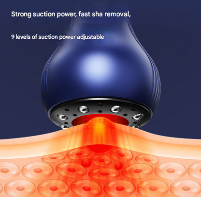 White Electric Meridian Scraping Massager with Air Release Valve - Full Body Suction Therapy, 16.6x8.4cm