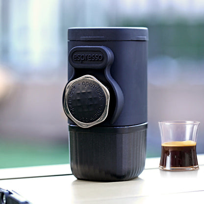 Portable Hand-Press Espresso Maker - Compact Capsule & Powder Coffee Machine