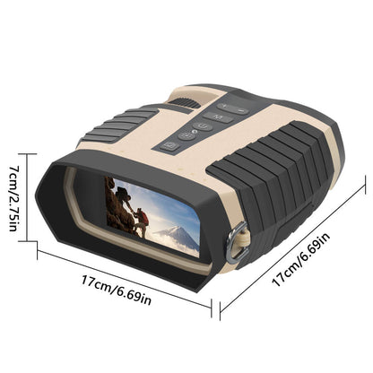 Black HD Digital Night Vision Binoculars - High Magnification Infrared Scope with Color Night View