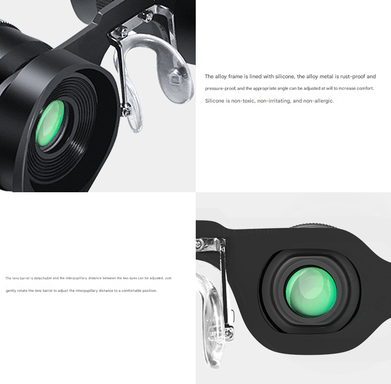 10x Telescope + Grey Polarised Lens 10x HD Fishing Binocular Glasses - Polarized Zoom for Float Watching