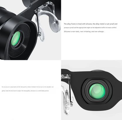 10x Telescope + Grey Polarised Lens 10x HD Fishing Binocular Glasses - Polarized Zoom for Float Watching