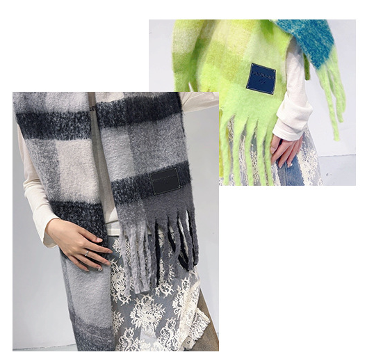Blue Classic Plaid Faux Cashmere Winter Scarf - Warm and Stylish 50 x 180 cm Design