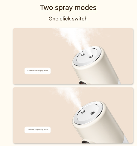 White + Base ortable Desktop Dual-Spray Humidifier with Air Purification for Office and Bedroom