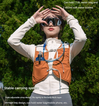 Grey Hydration Backpack for Trail Running, Marathon, and Cycling