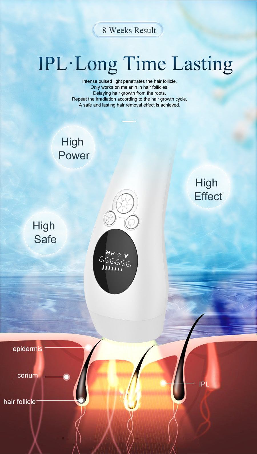 Pink Light Spot Beauty Hair Removal Device - Smooth Skin Solution